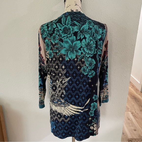 Johnny Was Multicolor Floral Crane Blouse - Picture 10 of 14